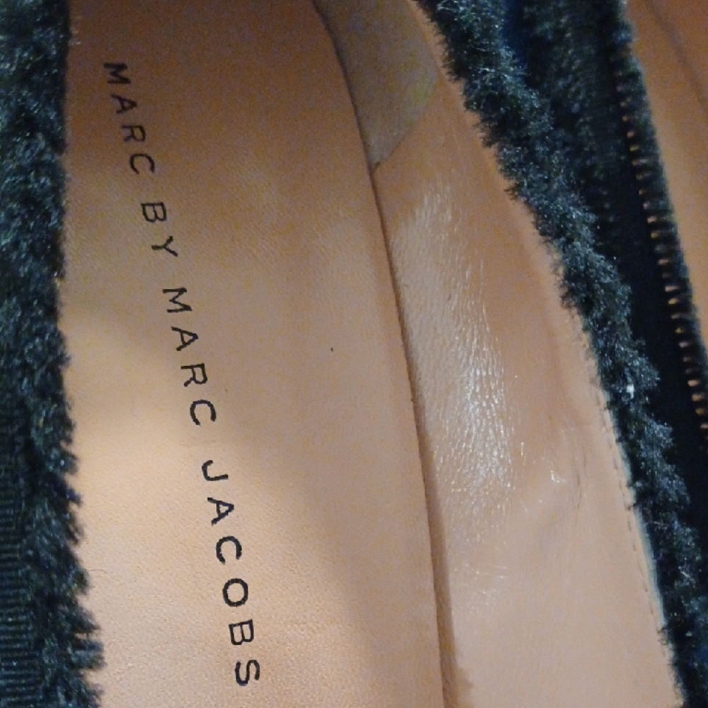 Marc by Marc Jacobs Blue Suede and With Black Ribbon Trimmed Footwear